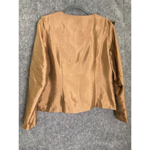 Grace Chuang New York Bronze Polyester Draped Evening Jacket Women's Small - Picture 6 of 9